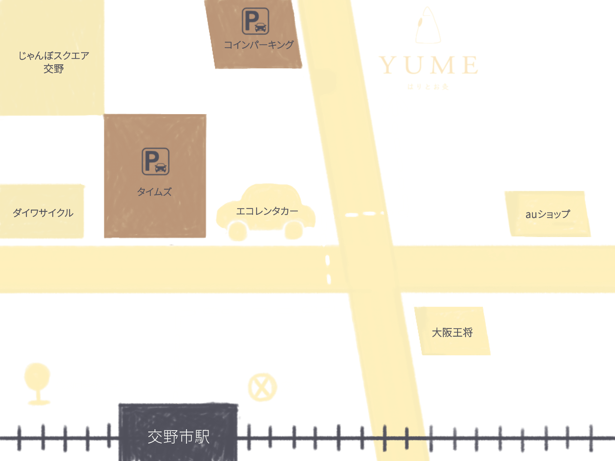 駅からサロンまでの地図